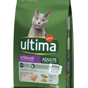 ULTIMA CROQUETTES POUR CHAT  Ultima Stérilisé Adulte avec du Saumon 7,5 kg