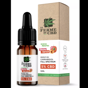 LOTS DE 10 HUILES  de CBD 5% Pêche-Abricot : Un délice fruité pour une relaxation naturelle