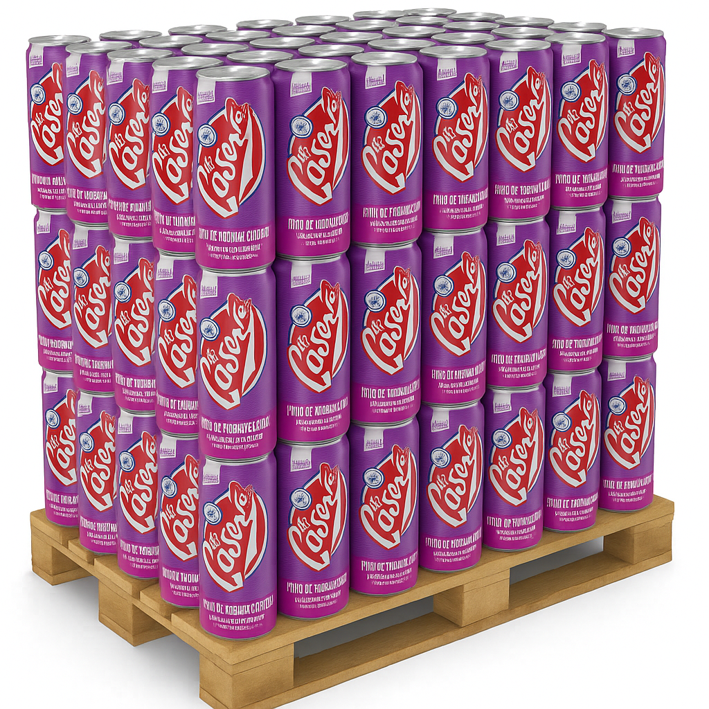 tinto de verano pas cher, boisson espagnole vin gazeuse 33 cl palette