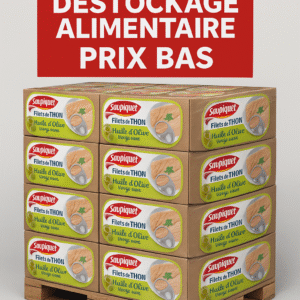Palette Thon Saupiquet 81g à l’Huile d’Olive – 48 cartons (576 unités) déstockage Belgique