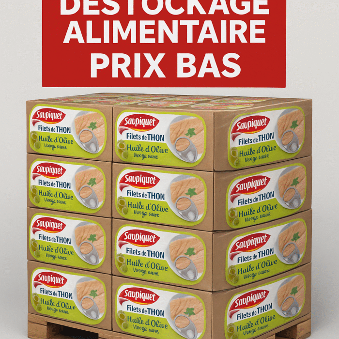 Palette Thon Saupiquet 81g à l’Huile d’Olive – 48 cartons (576 unités) déstockage Belgique