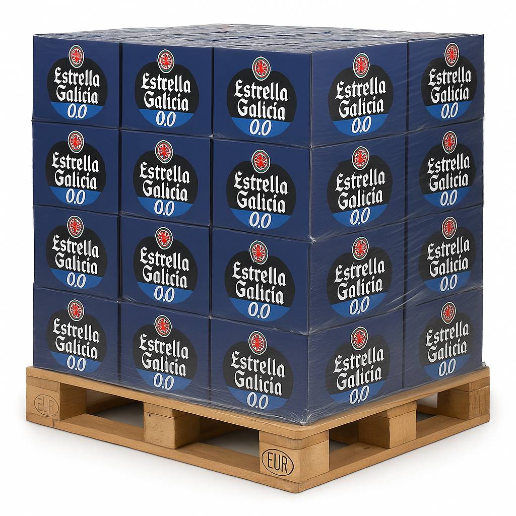 Palette Estrella Galicia 0,0 – 48 packs de 24 bouteilles (25cl